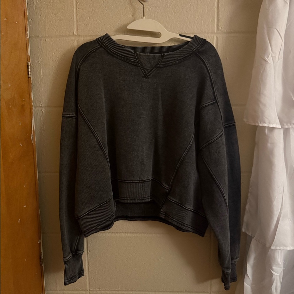 Brand New Medium Free People Dark Gray Sweatshirt